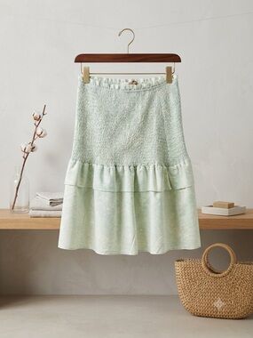Light Mint Tiered Ruffle Skirt - Women